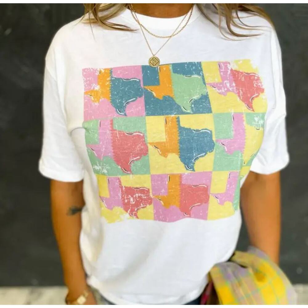 Texas Pop Art Tee  size L NWT